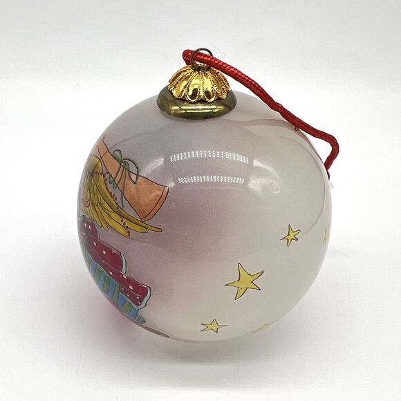 VTG Bill Yee 1990 Christmas Ornament Reverse Hand Painted Angel 3” Blown Glass - Picture 12 of 12